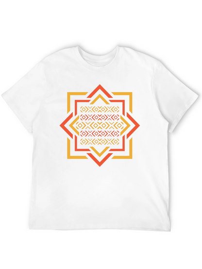 Geometric Patterned Black Tee