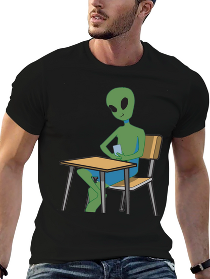 Alien Student T-Shirt - Black Cotton Tee