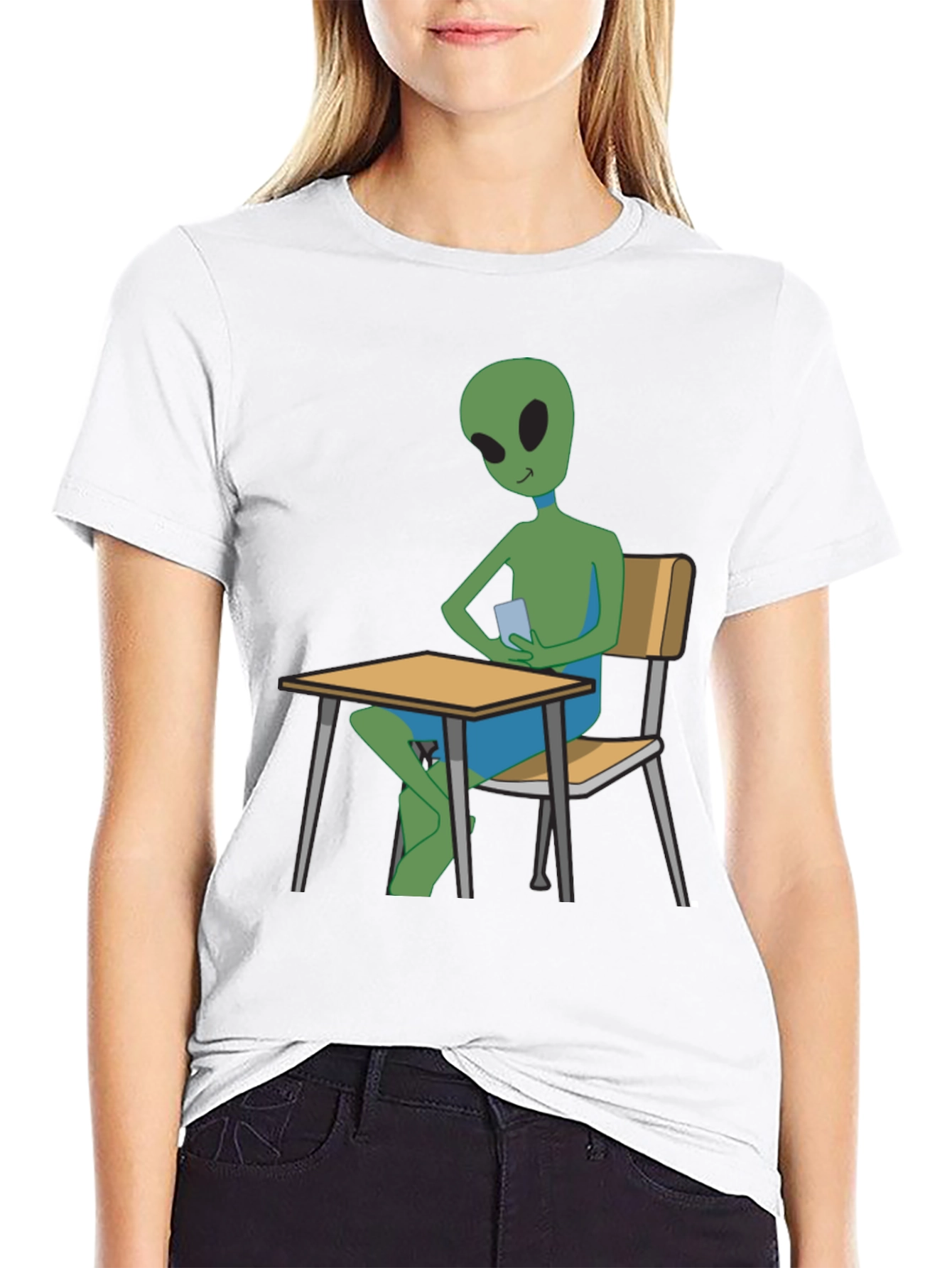 Alien Student T-Shirt - Black Cotton Tee