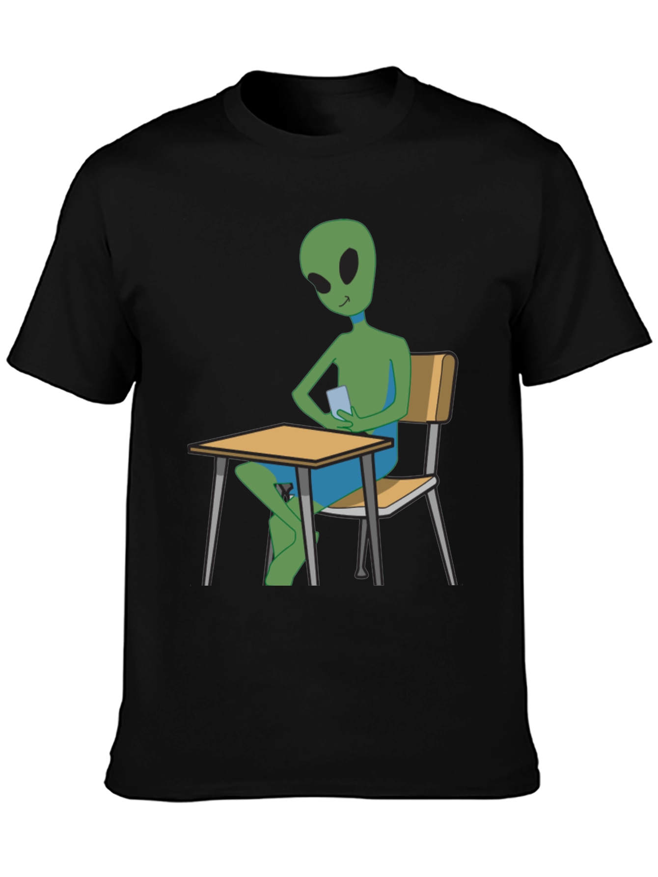 Alien Student T-Shirt - Black Cotton Tee