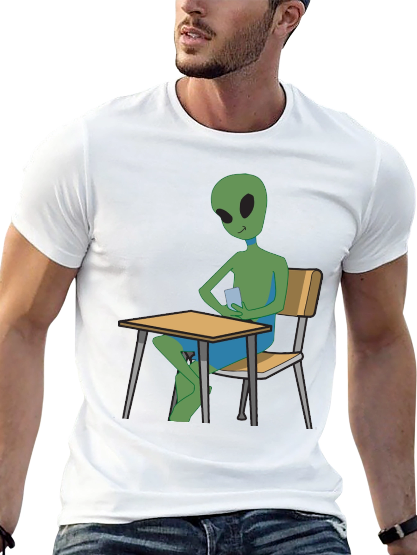 Alien Student T-Shirt - Black Cotton Tee