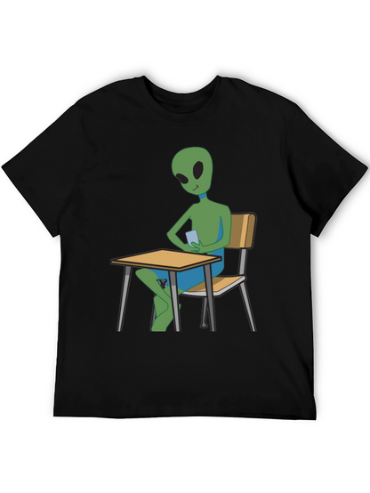 Alien Student T-Shirt - Black Cotton Tee