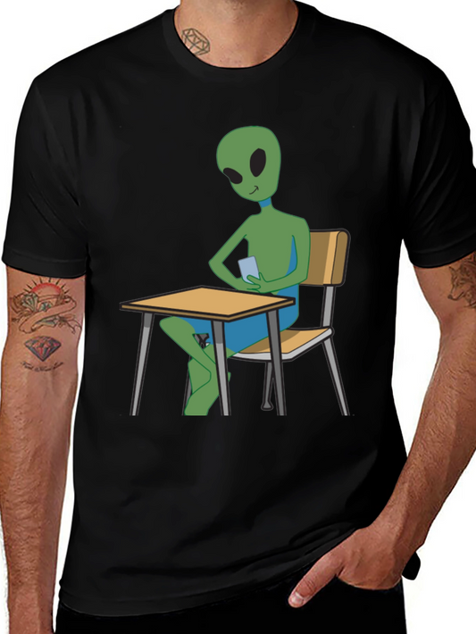 Alien Student T-Shirt - Black Cotton Tee