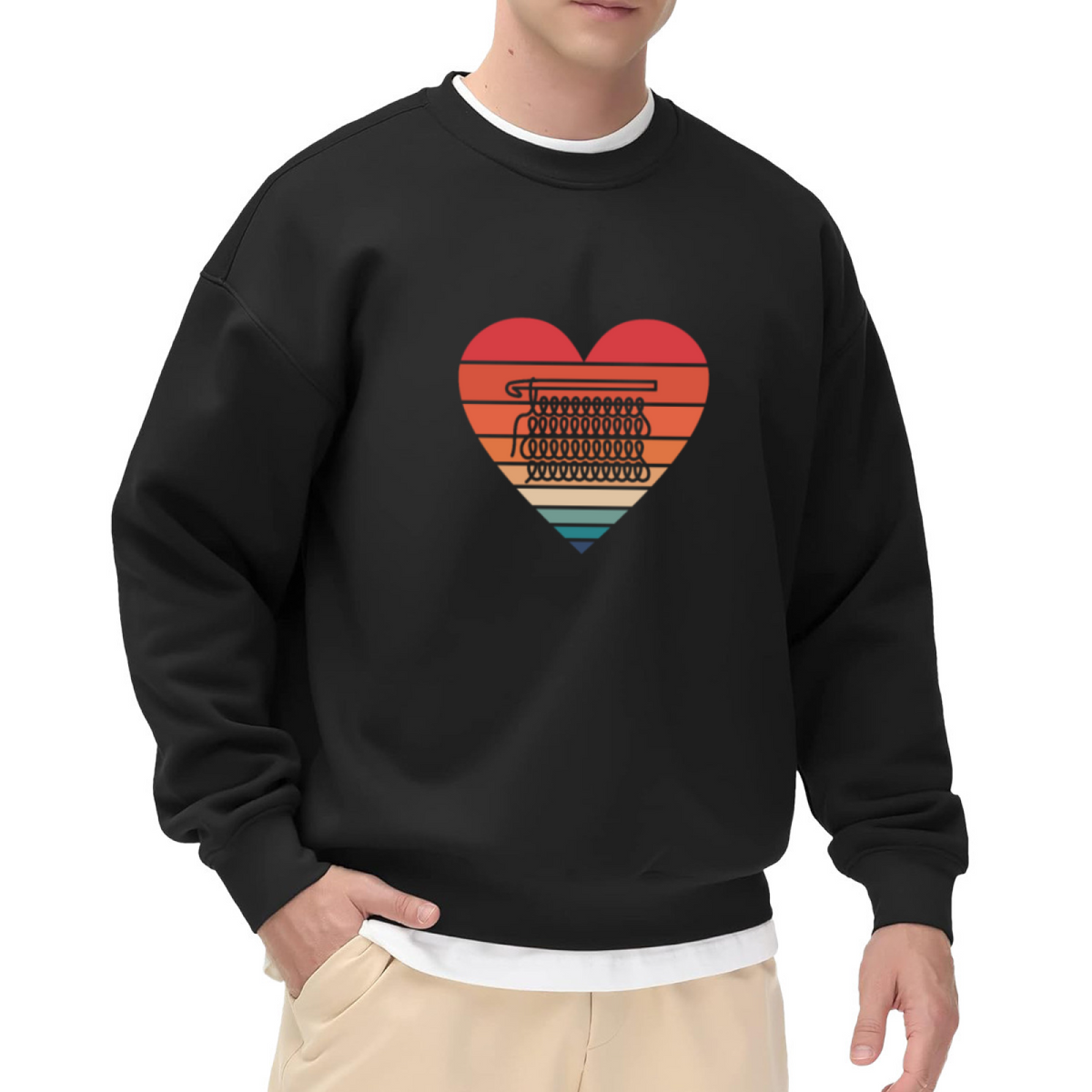 Typewriter Keyboard Heart Sweatshirt - Retro Gradient Heart Crewneck, Writer Author Love Pullover, Vintage Typewriter Gift Sweatshirt, Bookish Top