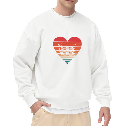 Typewriter Keyboard Heart Sweatshirt - Retro Gradient Heart Crewneck, Writer Author Love Pullover, Vintage Typewriter Gift Sweatshirt, Bookish Top