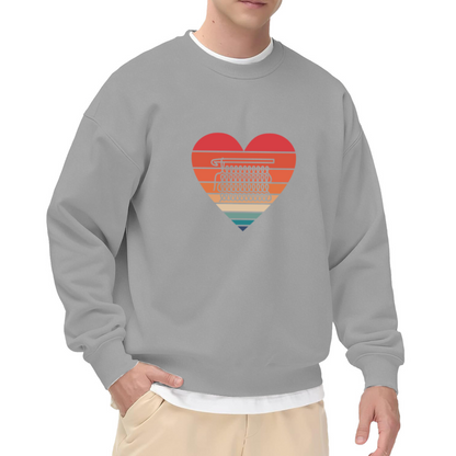 Typewriter Keyboard Heart Sweatshirt - Retro Gradient Heart Crewneck, Writer Author Love Pullover, Vintage Typewriter Gift Sweatshirt, Bookish Top