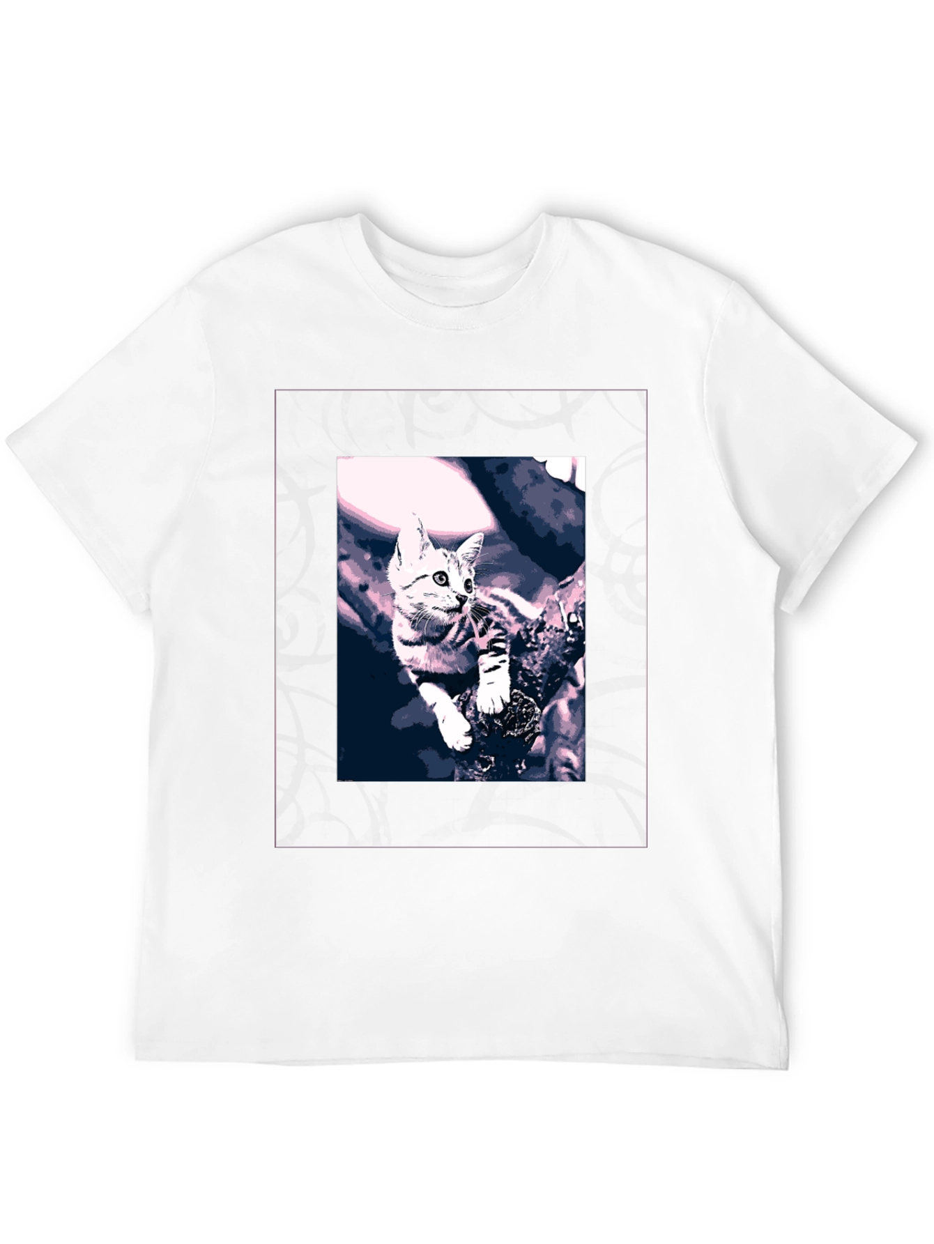 Cute Kitten Graphic Black T-Shirt