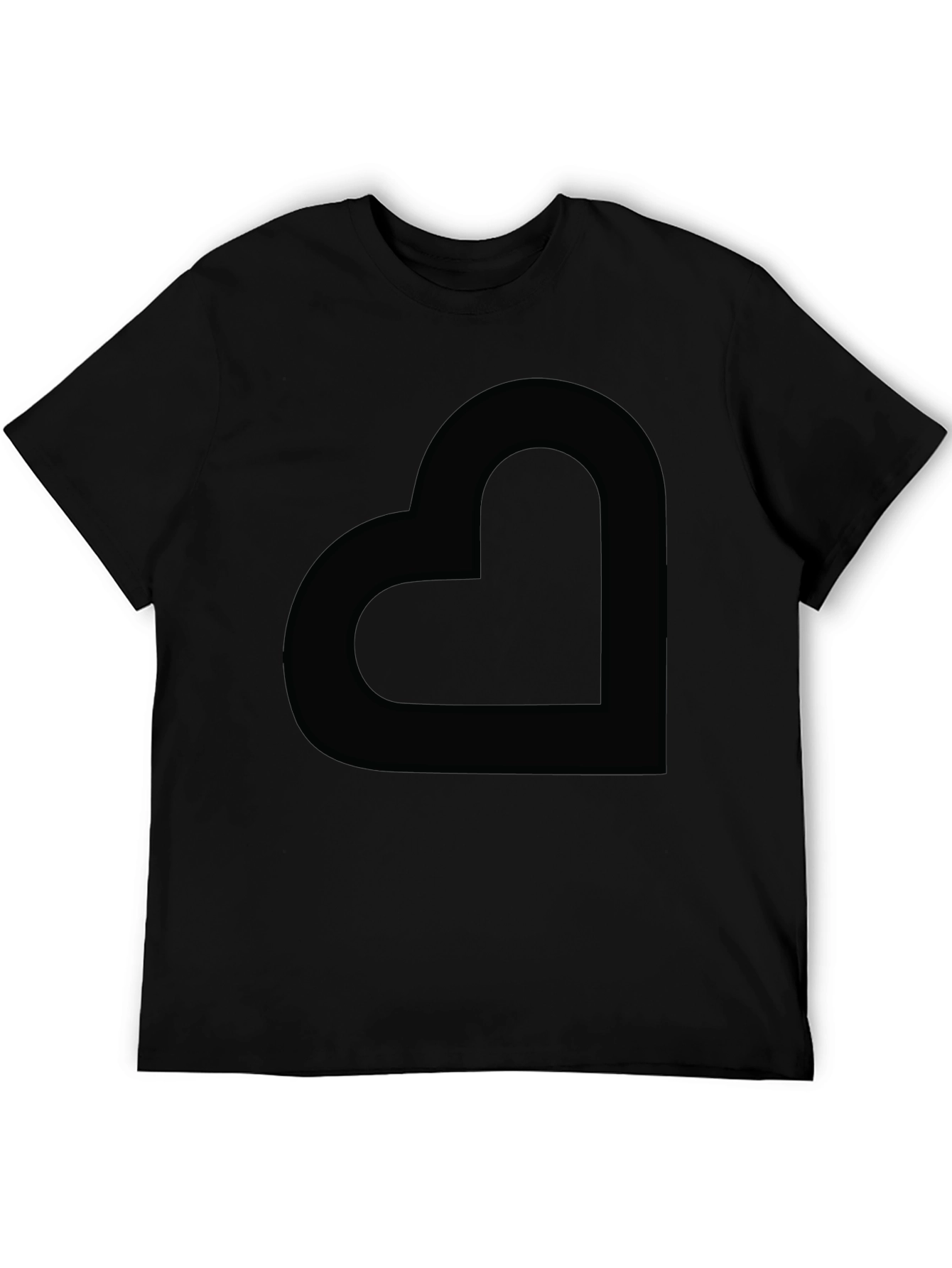 Modern Black Heart Graphic Tee - Casual Style