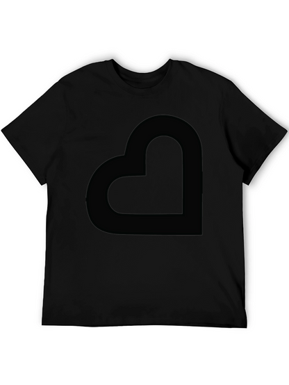 Modern Black Heart Graphic Tee - Casual Style