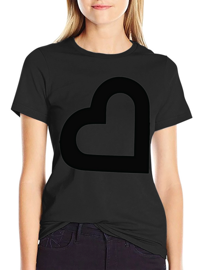 Modern Black Heart Graphic Tee - Casual Style