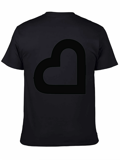 Modern Black Heart Graphic Tee - Casual Style