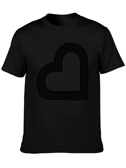 Modern Black Heart Graphic Tee - Casual Style