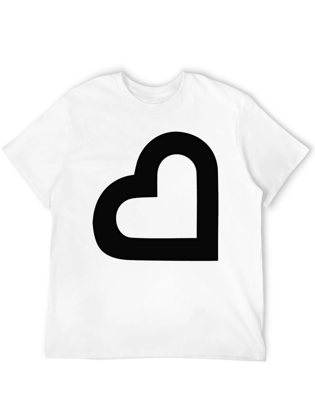 Modern Black Heart Graphic Tee - Casual Style