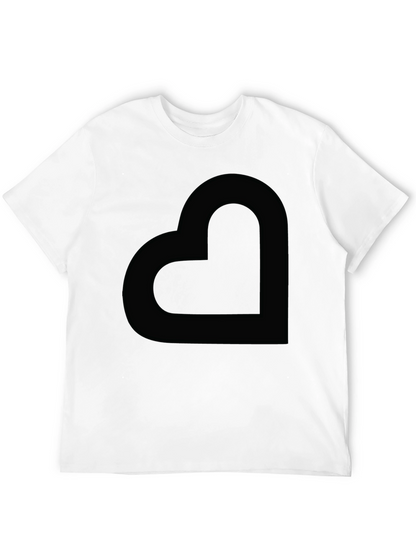 Modern Black Heart Graphic Tee - Casual Style