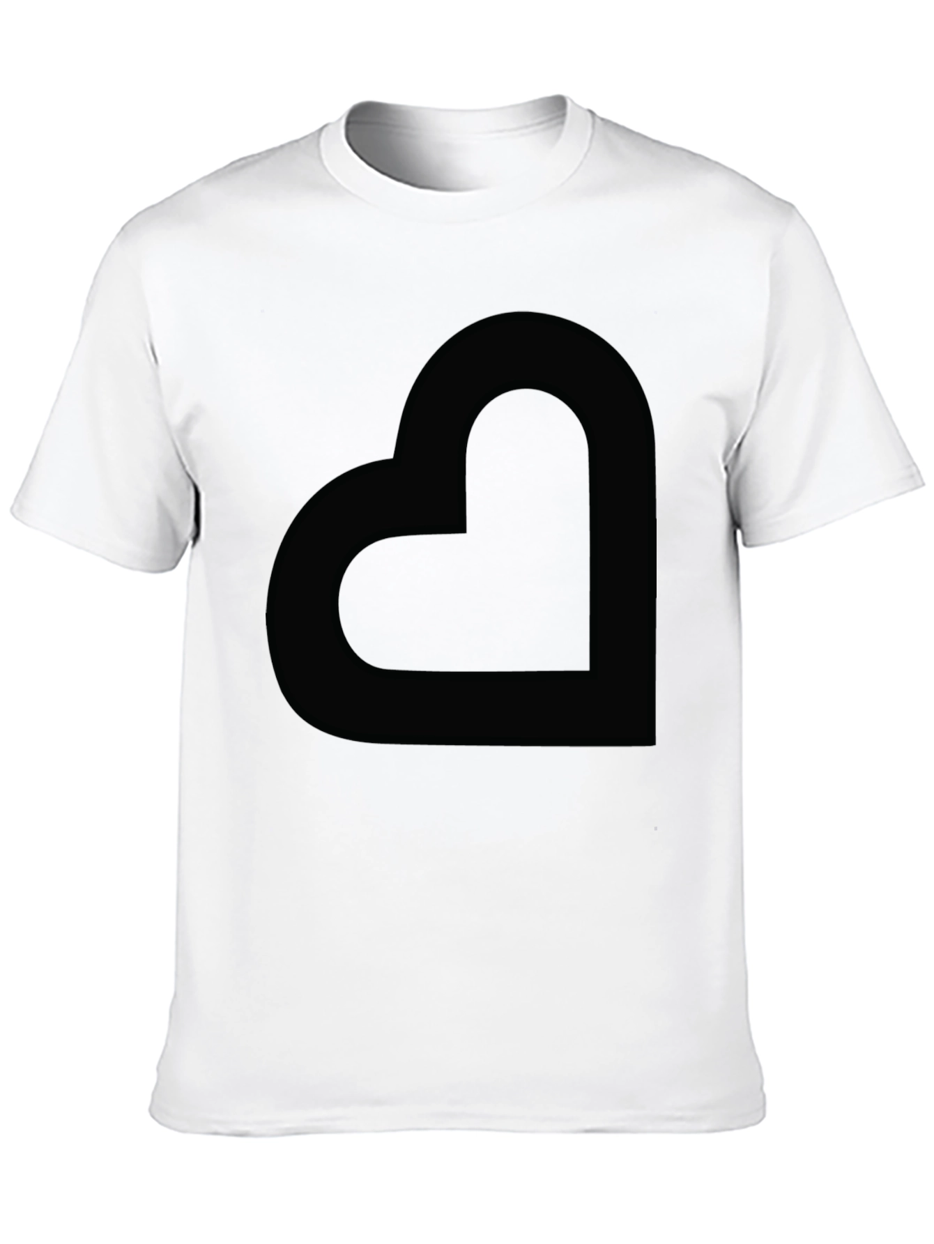 Modern Black Heart Graphic Tee - Casual Style