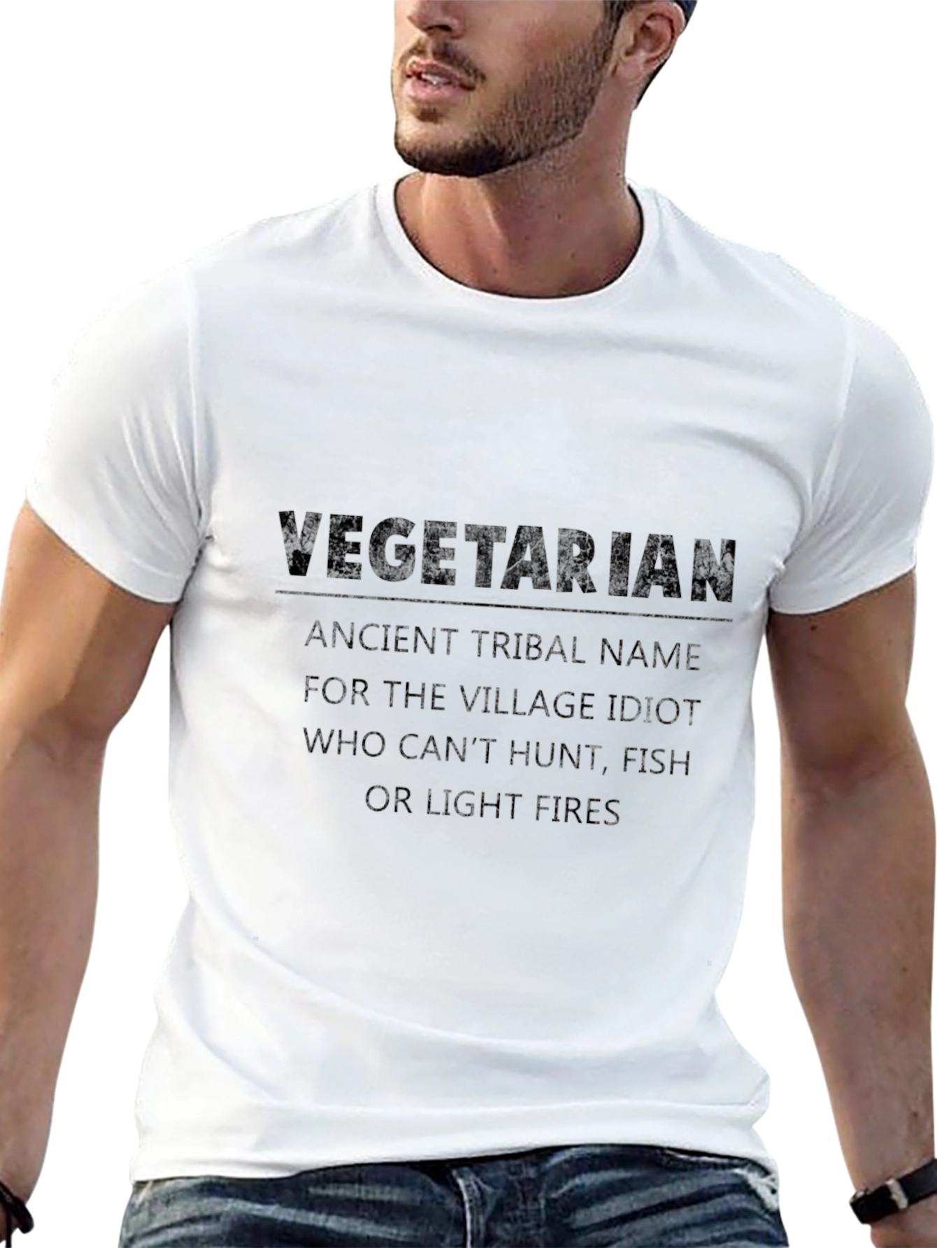 Vegetarian Village Idiot Graphic T-Shirt