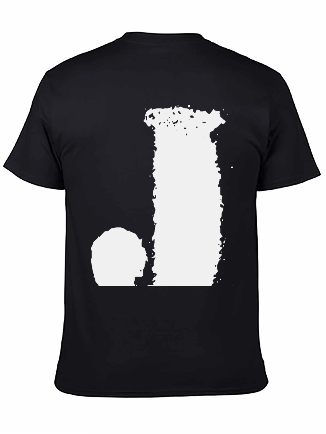 Black T-Shirt with Distressed Letter Graphic
