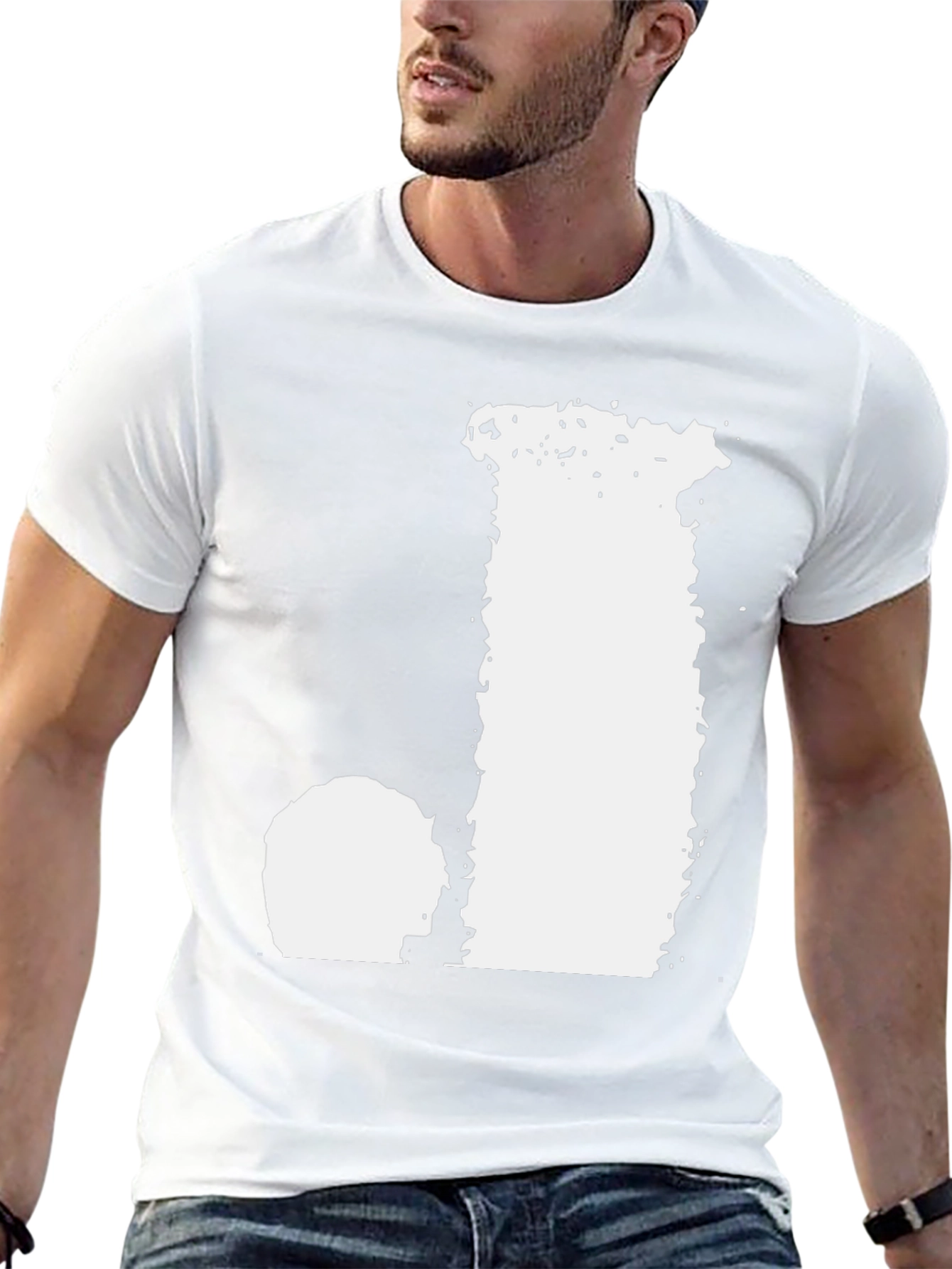 Black T-Shirt with Distressed Letter Graphic