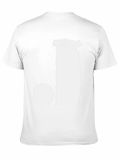 Black T-Shirt with Distressed Letter Graphic