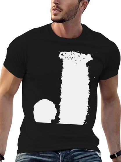 Black T-Shirt with Distressed Letter Graphic