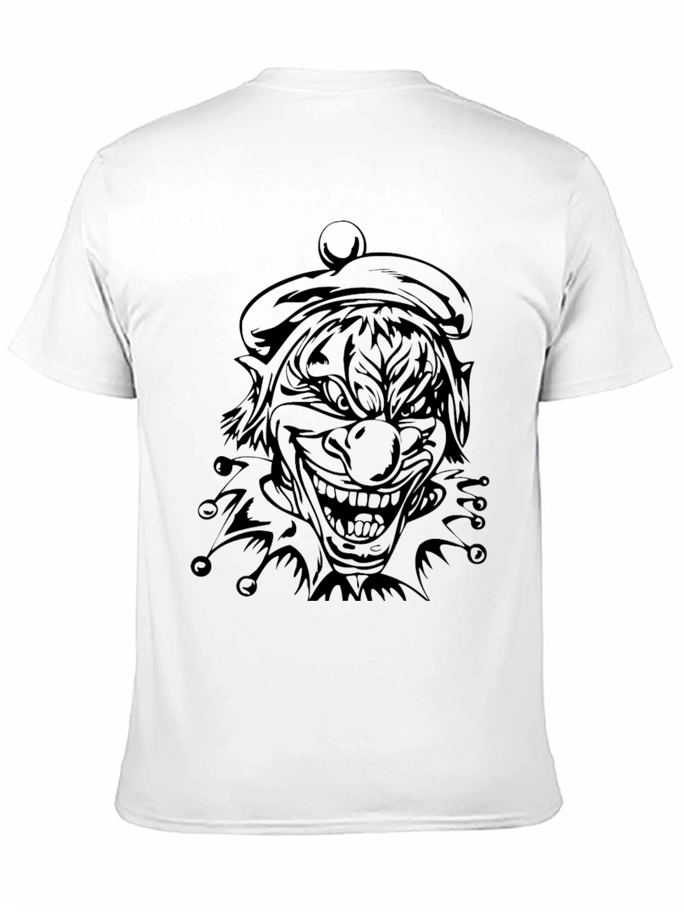 Mens Black Clown Graphic Tee - Scary Jester Shirt
