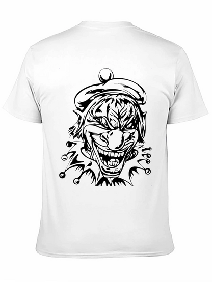 Mens Black Clown Graphic Tee - Scary Jester Shirt