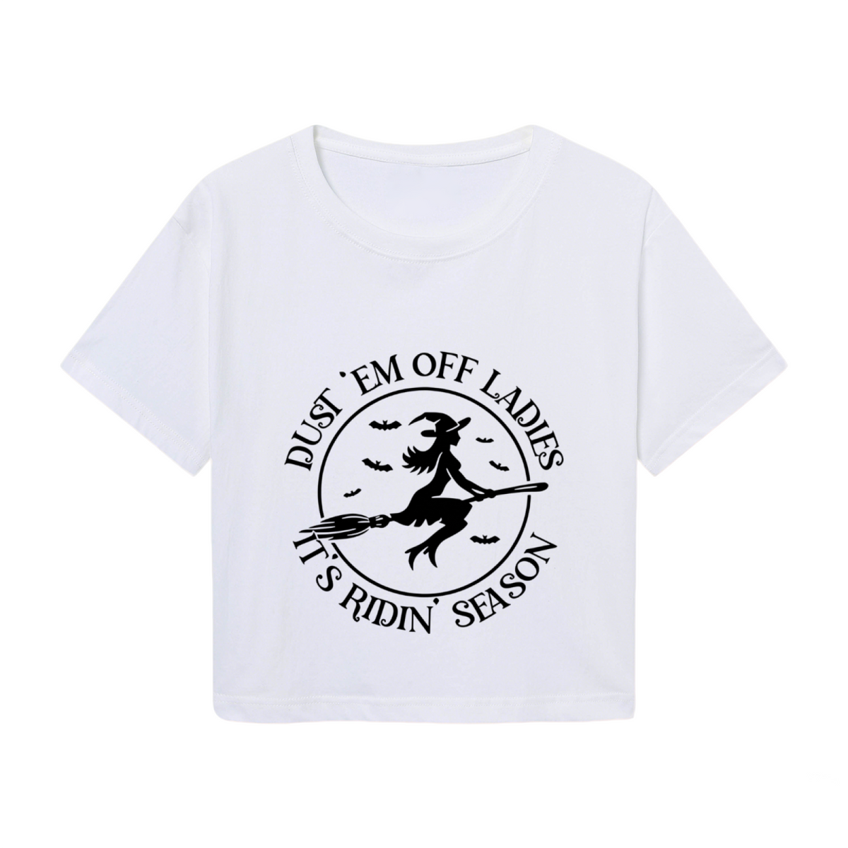 Witch Ridin Season Halloween Witch Graphic Crop Top