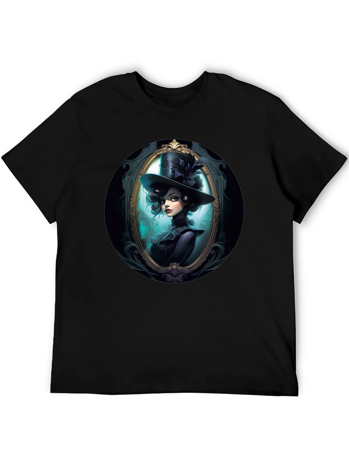 Elegant Victorian Lady T-Shirt - Black
