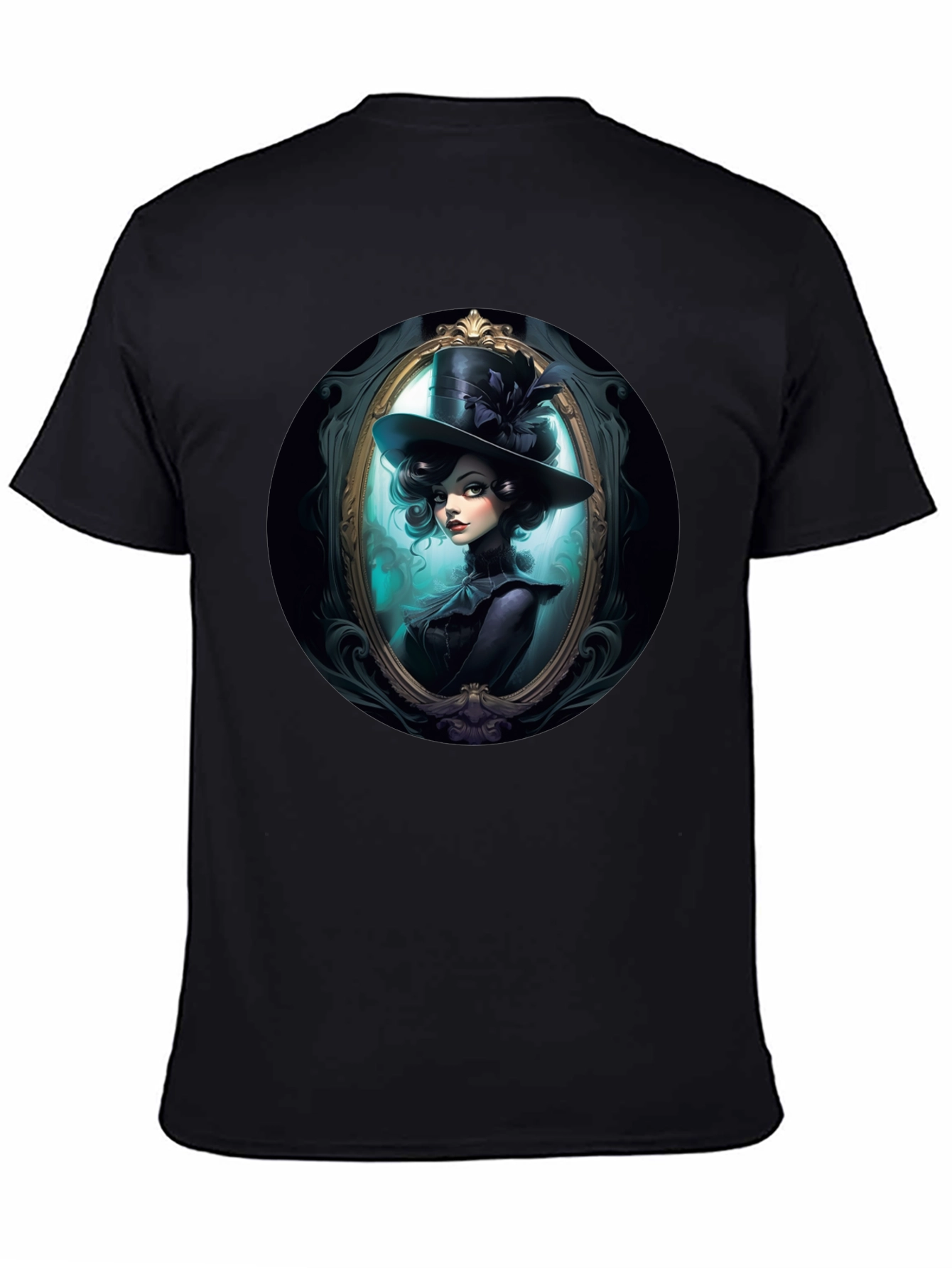 Elegant Victorian Lady T-Shirt - Black