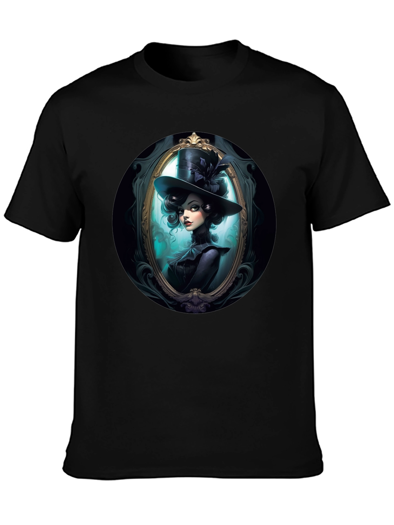 Elegant Victorian Lady T-Shirt - Black