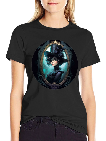 Elegant Victorian Lady T-Shirt - Black