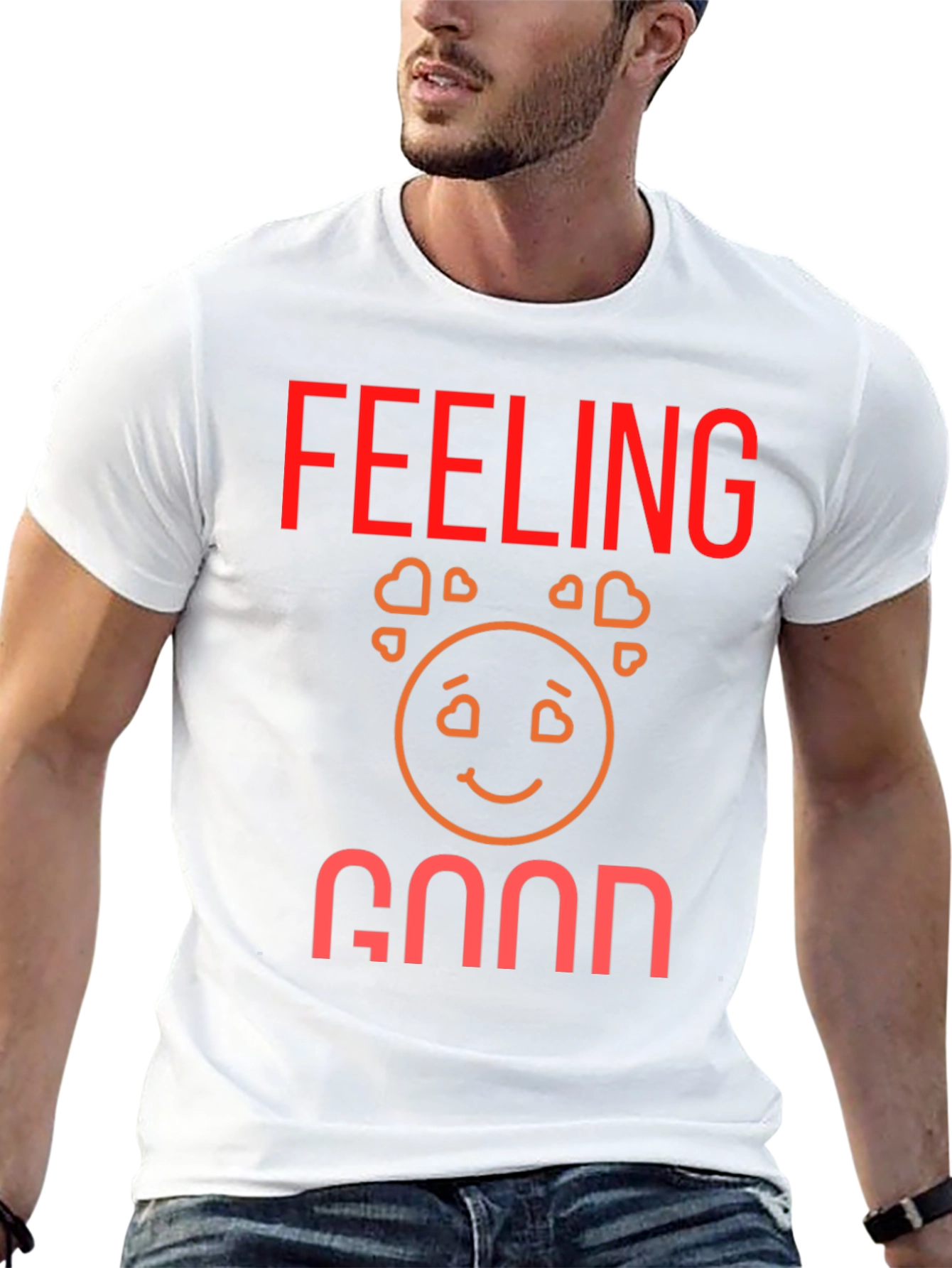 Feeling Good Graphic Tee - Black Cotton Comfort