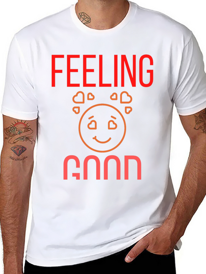 Feeling Good Graphic Tee - Black Cotton Comfort