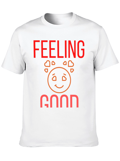 Feeling Good Graphic Tee - Black Cotton Comfort