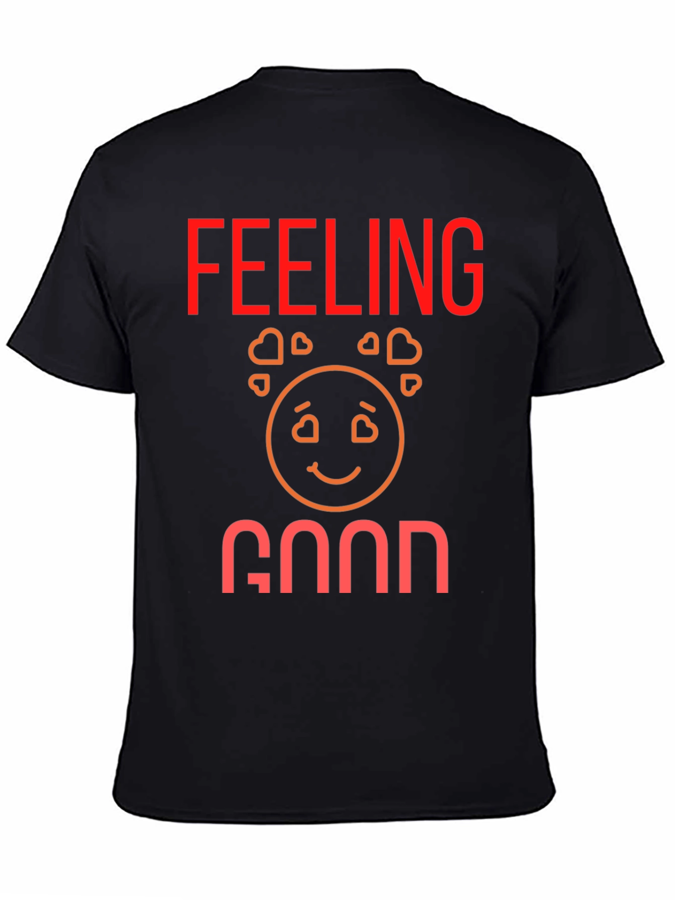 Feeling Good Graphic Tee - Black Cotton Comfort