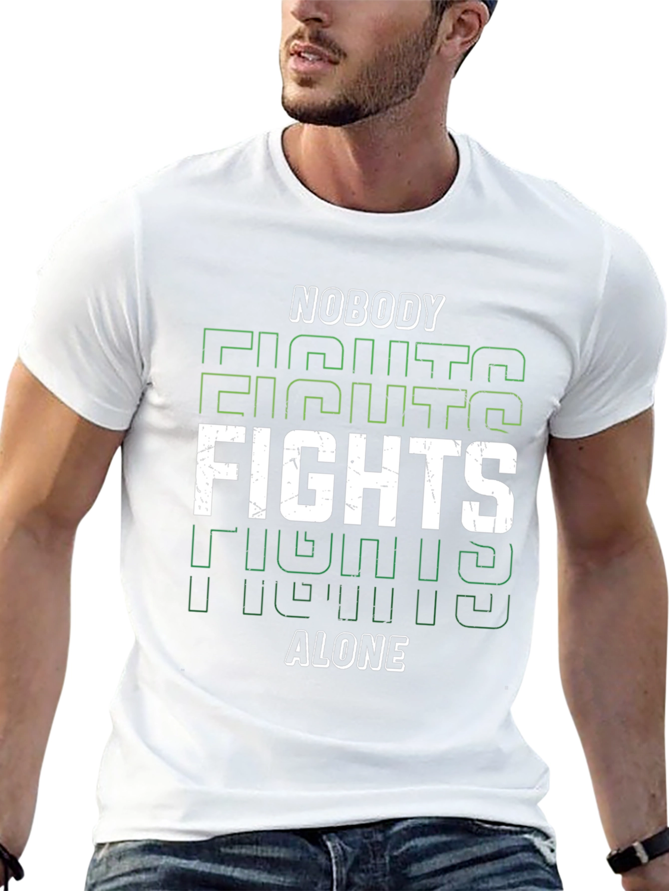 Nobody Fights Alone Graphic Tee - Black