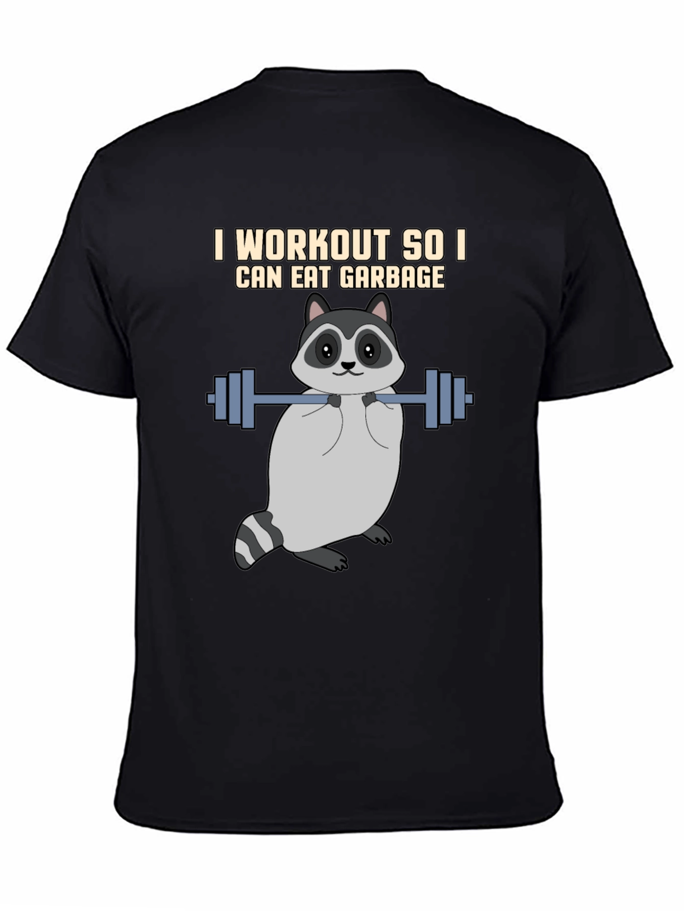 Workout Raccoon Graphic T-Shirt