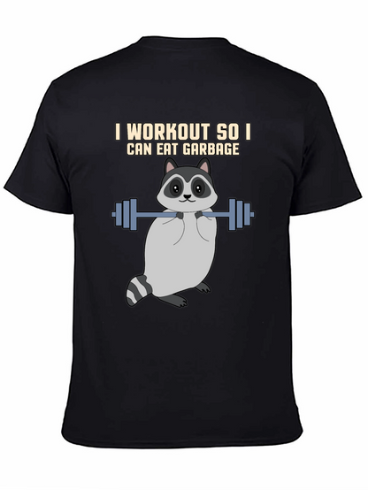Workout Raccoon Graphic T-Shirt