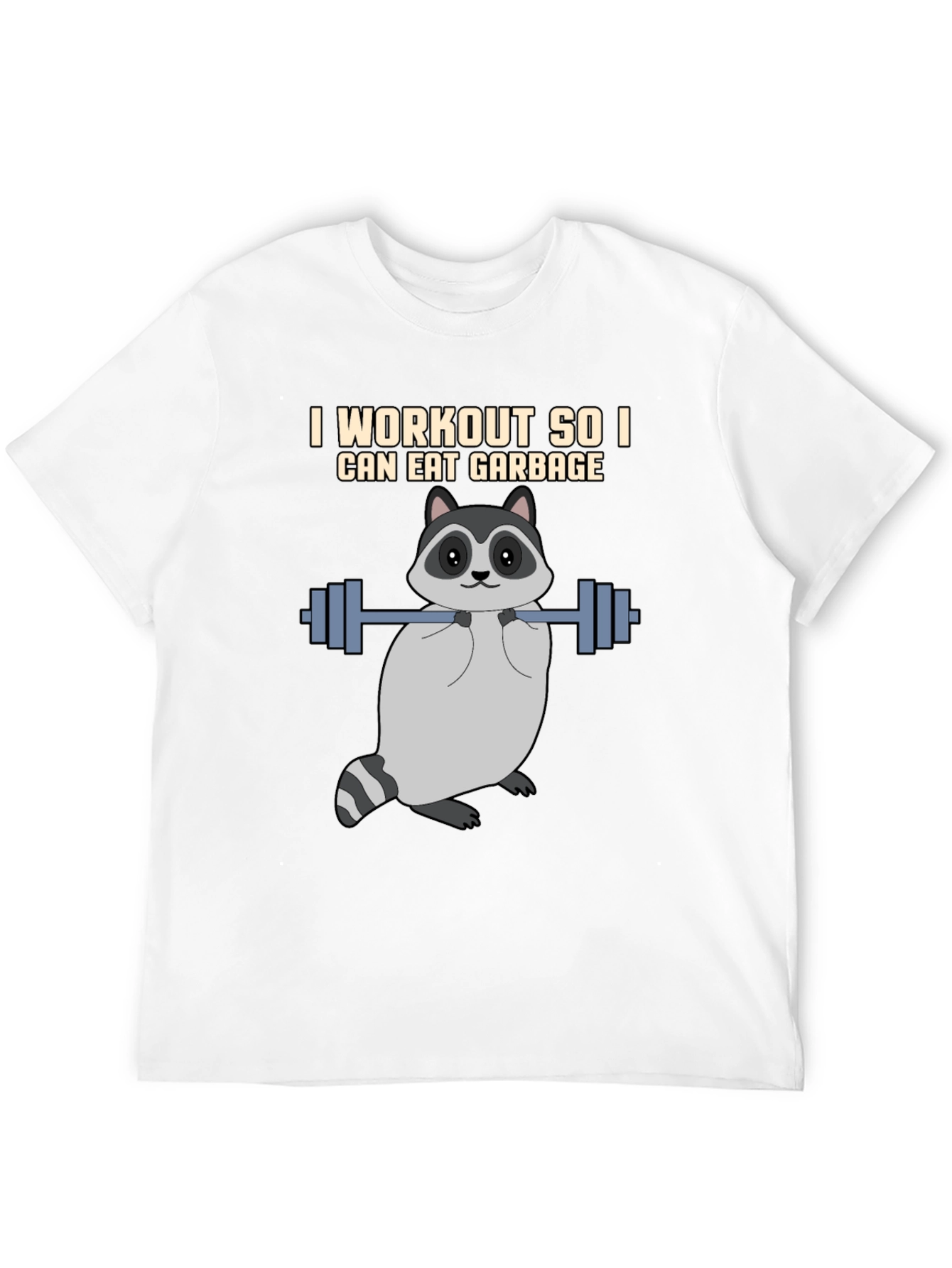 Workout Raccoon Graphic T-Shirt