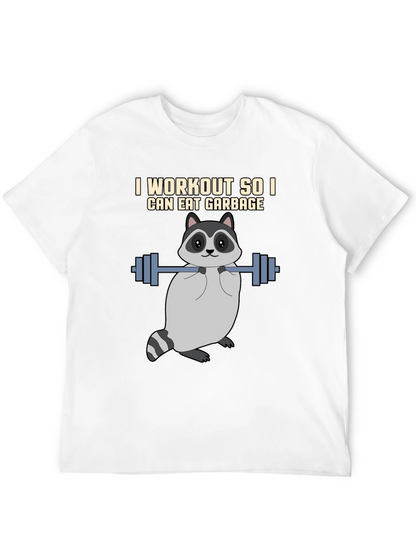 Workout Raccoon Graphic T-Shirt
