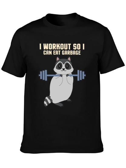 Workout Raccoon Graphic T-Shirt