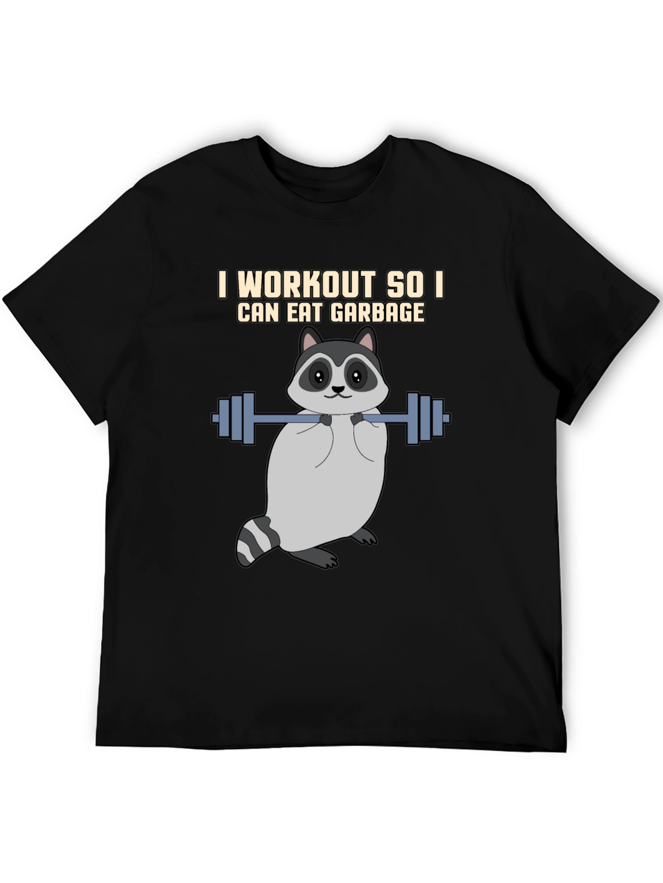 Workout Raccoon Graphic T-Shirt