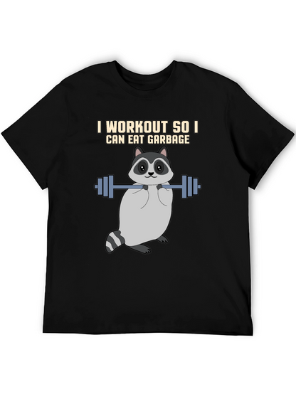 Workout Raccoon Graphic T-Shirt