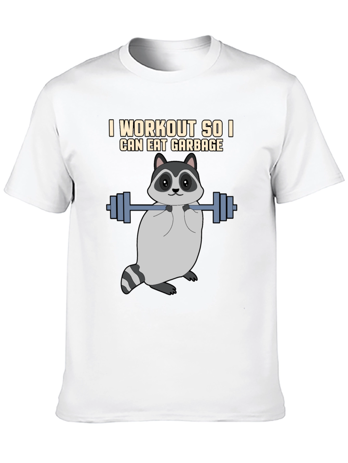 Workout Raccoon Graphic T-Shirt