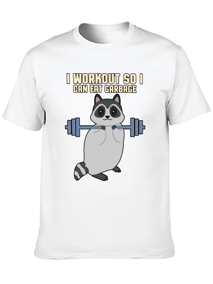 Workout Raccoon Graphic T-Shirt