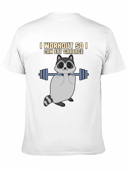 Workout Raccoon Graphic T-Shirt