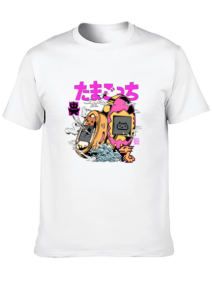 Retro Tamagotchi Graphic T-Shirt - Black
