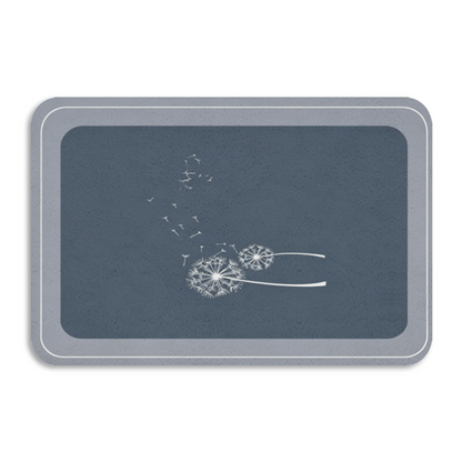 Dandelion Seed Floating Silhouette Diatomite Bath Mat