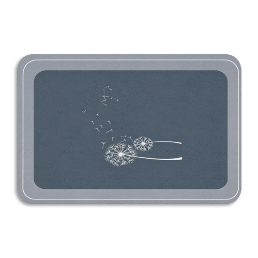 Dandelion Seed Floating Silhouette Diatomite Bath Mat