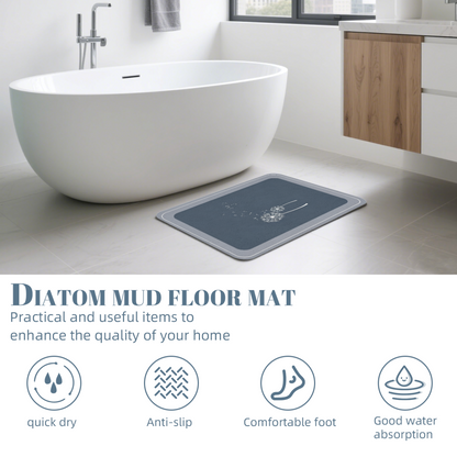 Dandelion Seed Floating Silhouette Diatomite Bath Mat